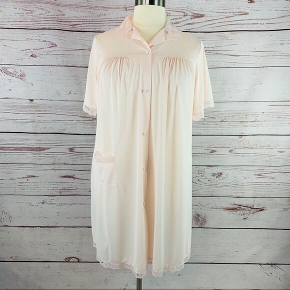 Shadowline vintage nightgown robe lace sheer - Picture 1 of 14
